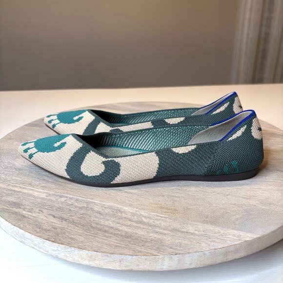 Rothy’s The Point Moroccan Green Limited Edition Shoes Flats Women’s Size 7 - Picture 1 of 13